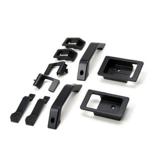 Interior Door Trim Upgrade Kit - Aluminum - Black - Defender
