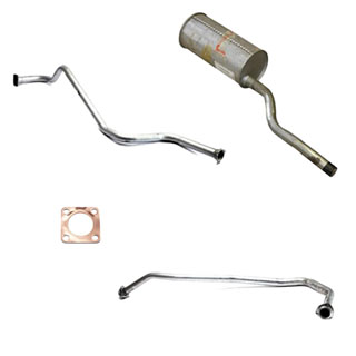 EXHAUST KIT -  109" REGULAR - SERIES II-IIA - PETROL - WITH RIGHT HAND EXIT MUFFLER