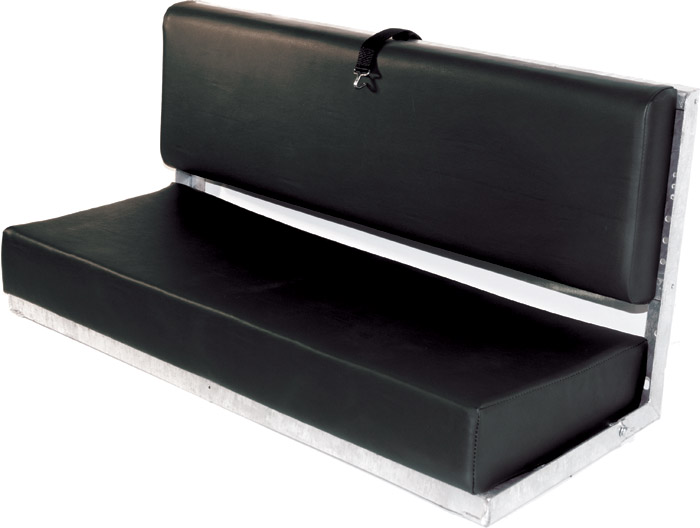 BENCH SEAT - 2-MAN - REAR SIDE - GALVANIZED FRAME - BLACK VINYL - SERIES & DEFENDER
