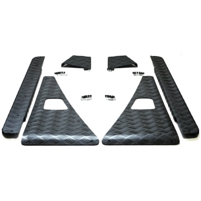 LAND ROVER SERIES BLACK CHEQUER PLATE DOOR PROTECTOR/COVER 