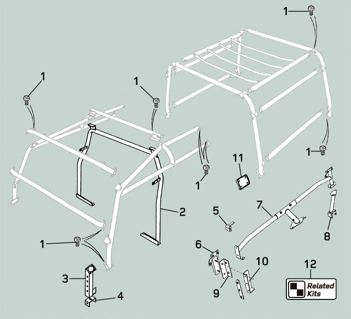 land rover defender nas roll cage 110