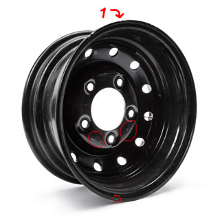 Defective - Road Wheel Heavy Duty Steel 16" Tubeless