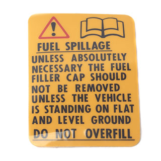 Label Fuel Spillage