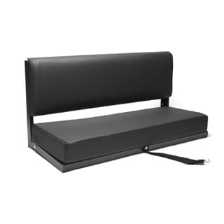 REAR SIDE BENCH SEAT FOR SERIES & DEFENDER - BLACK VINYL - BLACK FRAME