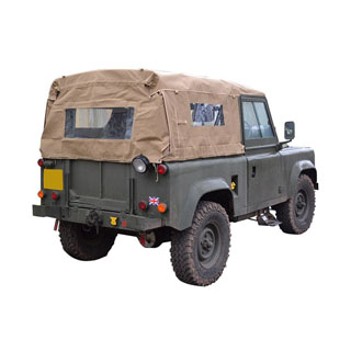 Soft Top Full With Side Windows Canvas Sand For Early Defender 90