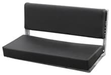 Rear Side Bench Seat - Galvanized Frame -  Black Vinyl