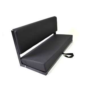 Rear Side Bench Seat For Series &amp; Defender - Black Leather - Black Frame