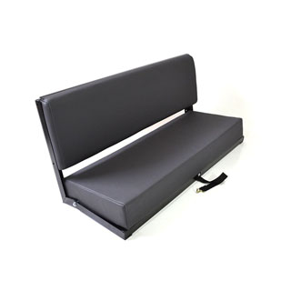 Rear Side Bench Seat For Series & Defender - Dark Grey Vinyl - Black Frame