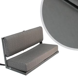 Rear Side Bench Seat For Series &amp; Defender - Xs Black Vinyl White Stitch- Black Frame