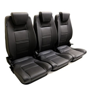 Premium High Back 2nd Ro1 - Full Seat Set - Black Leather