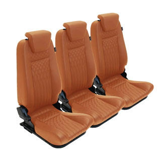 PREMIUM HIGH BACK SEATS - FULL SET VAULT OXFORD TAN VINYL 