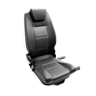 Premium High Back 2nd Row Seat - Center - Black Leather