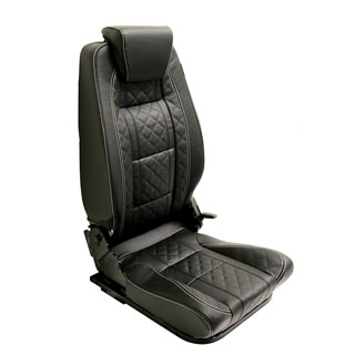 Premium High Back 2nd Row Seat - Center - Diamond Xs Black Leather