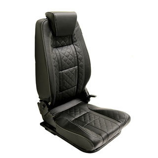 PREMIUM HIGH BACK SEAT - CENTER DIAMOND XS BLACK LEATHER 