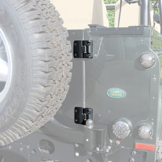 Rear Half Door Hinge Set Aluminium Black For Defender