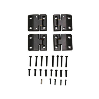Second Row Door Hinge 4-Piece Set Defender Black Aluminum