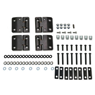 SECOND ROW DOOR HINGE 4-PIECE SET DEFENDER BLACK ALUMINUM