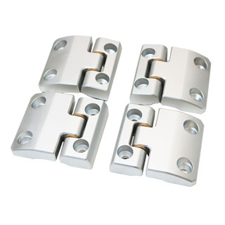 SECOND ROW DOOR HINGE 4-PIECE SET DEFENDER SILVER ALUMINUM