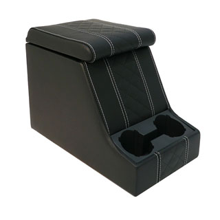 Premium Xl Cubby Box Diamond Xs Black Leather White Stitch Seams