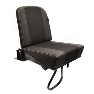 Rear Jump Seat - Black Leather White Stitch