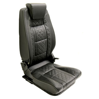 Lock &amp; Fold Rear Seat (L/H) - Diamond Xs Black Leather