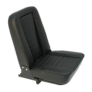 Inward Fold Up Seat - Black Leather White Stitch