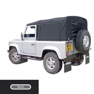 Full Soft Top Zip Sides Stayfast Black For Late Hearder Rail Defender