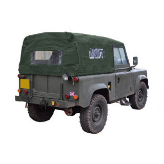 Soft Top Full With Side Windows Canvas Green For Late Defender 90