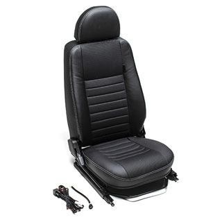 FRONT PUMA SEAT ASSEMBLY WITH ADJUSTABLE FRAME, RIGHT HAND - XS BLACK RACK