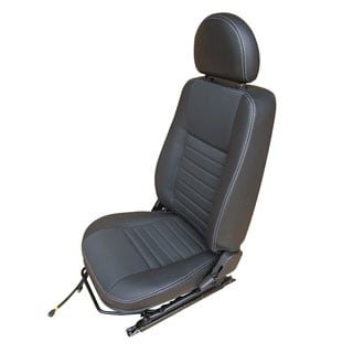 FRONT PUMA SEAT ASSEMBLY WITH ADJUSTABLE FRAME, LEFT HAND - XS BLACK RACK