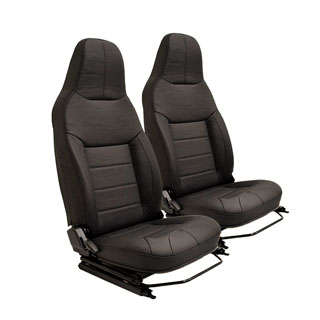 Premium Front Seat Set Puma With Heat in Black Leather