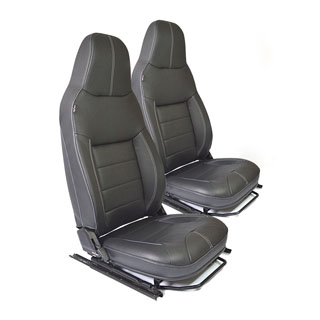 Premium Front Seat Set Puma With Heat in Black Vinyl