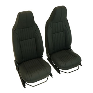 Prem Front Seat Set Puma w/Heat Classic Fluted Black Vinyl