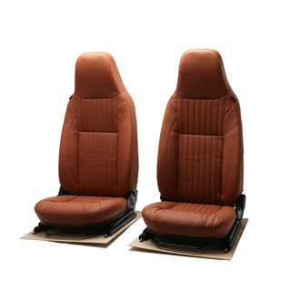 Prem Front Seat Set Puma w/Heat Classic Fluted Oxford Tan Vinyl