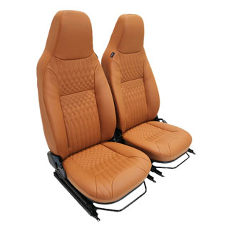 PREMIUM FRONT SEAT SET PUMA with HEAT VINYL OXFORD TAN VAULT for Defender