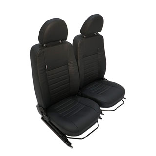 Puma Pair Heated Front Seats - Black Leather w/ Black Stitching