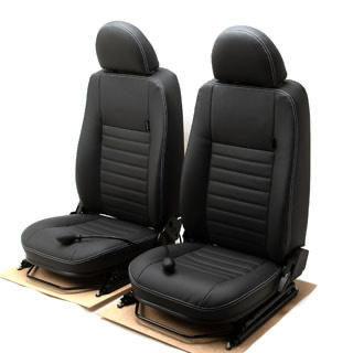 Puma Seat Set Black Vinyl With White Stitching