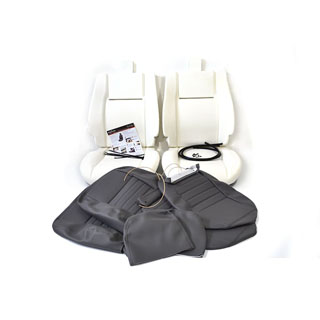 Two Front Seat Retrim Kit Dark Grey Vinyl For Defender