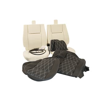 Two Front Seat Retrim Kit Diamond White Xs Vinyl For Defender