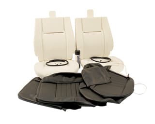Two Front Seat Retrim Kit Black Leather For Defender