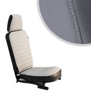 Front Center Seat - With Headrest -  Dark Grey Vinyl