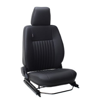 Classic Defender Heated Front Seats - Classic Flute Black Vinyl