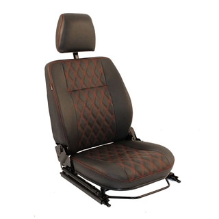 Classic Defender Heated Front Seats - Diamond Red Vinyl