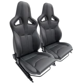 Elite Sports Seats - Black Leather w/ Black Stitching