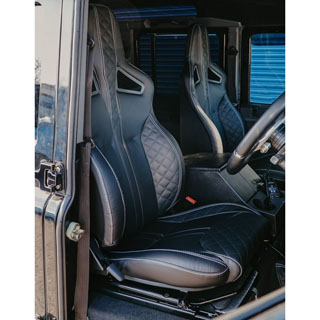 Elite Sports Seats - Diamond Xs Black Leather w/ White Stitching