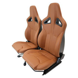 Elite Sports Seats Pair Oxford Tan Vinyl