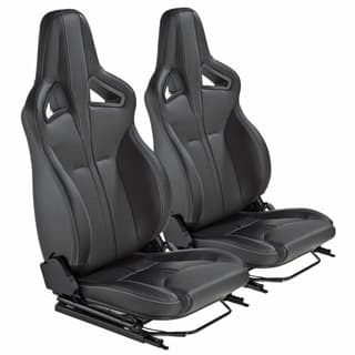 Elite Sports Seats - Xs Black Vinyl w/White Stitching