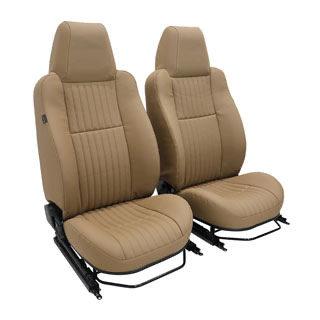 Urban Front Seat Pair With Heat Classic Fluted Camel Vinyl For Defender