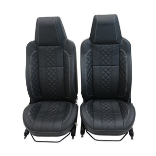 Urban Front Seat Pair With Heat Diamond Xs Black Leather For Defender