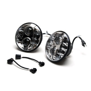 LED Pair 7" Headlamps Silver